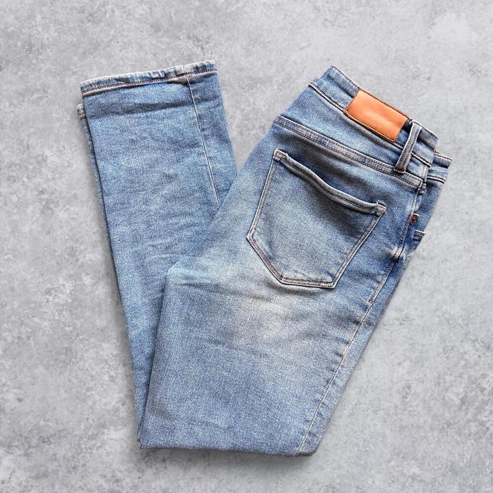 Dear John Frankie Blue Jeans High Waisted Straight Leg Stretch Denim - 27